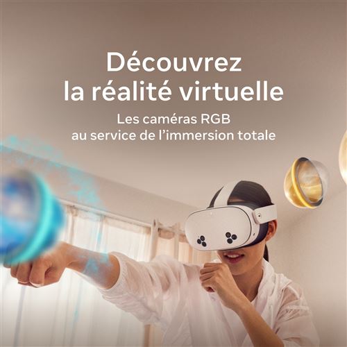 Casque de réalité virtuelle et mixte Meta Quest 3S 256 Go Blanc – Image 9